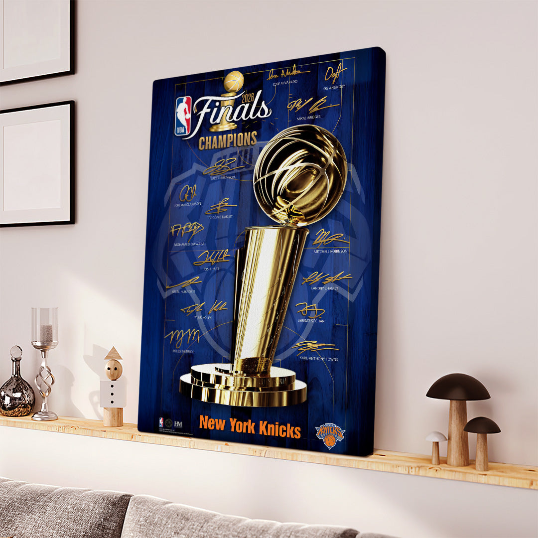 New York Knicks NBA Finals Champions 2026 Rectangle Canvas With Inner Frame – TANTN23724