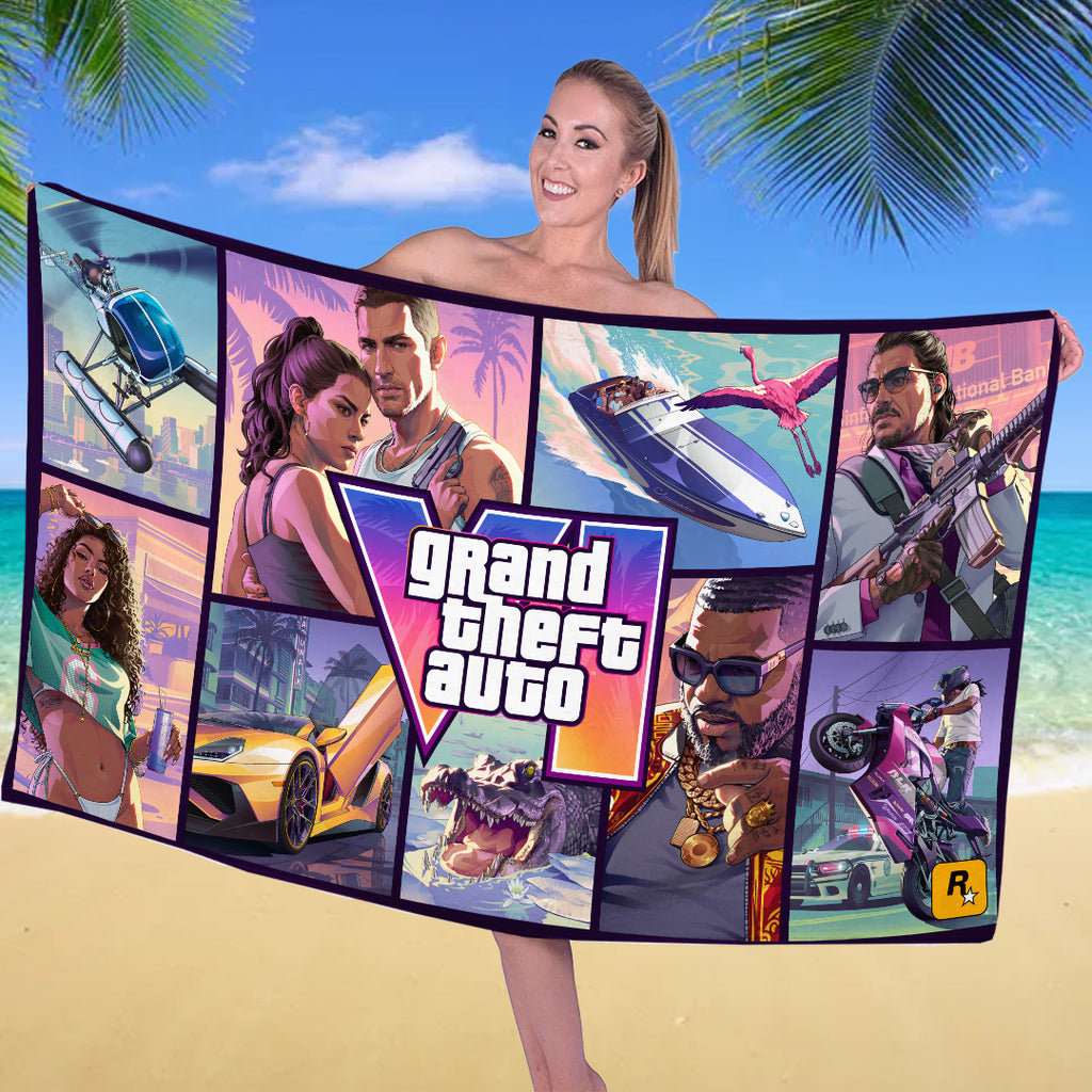 Grand Theft Auto VI Rectangle Beach Towel – TANTN24029
