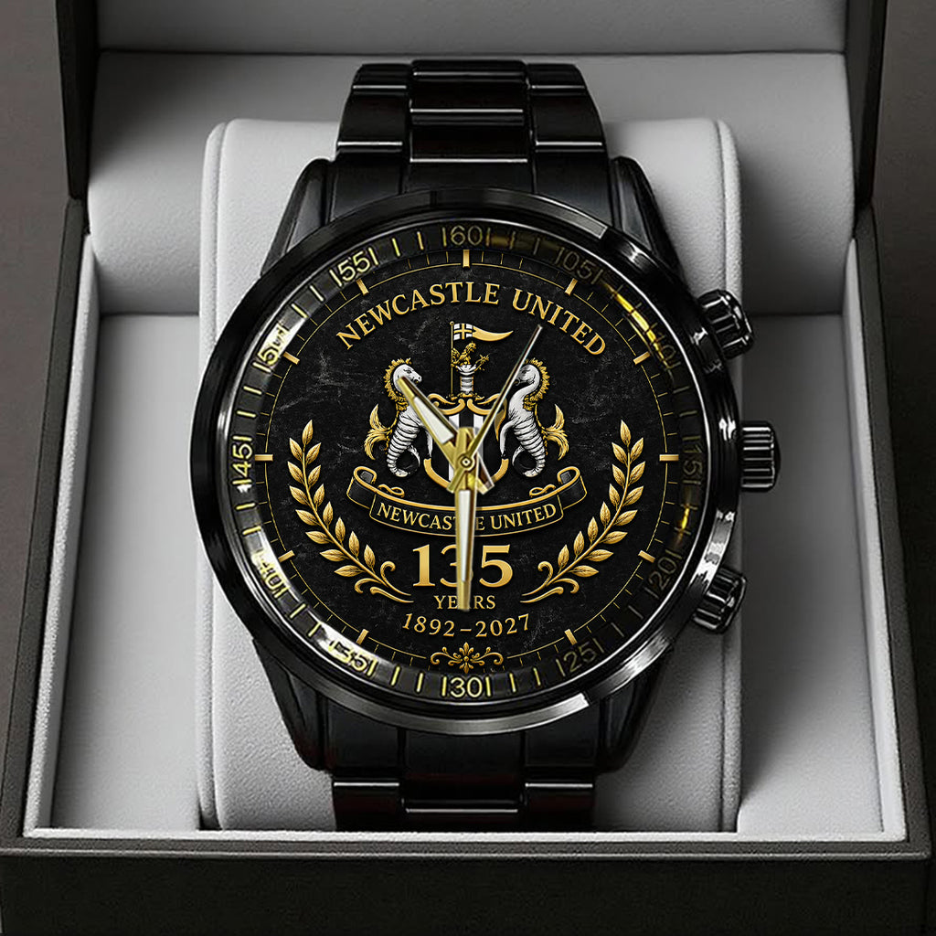 Newcastle United 135th Anniversary Black Stainless Steel Watch – TANTN24183