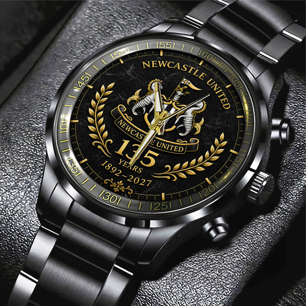 Newcastle United 135th Anniversary Black Stainless Steel Watch – TANTN24183