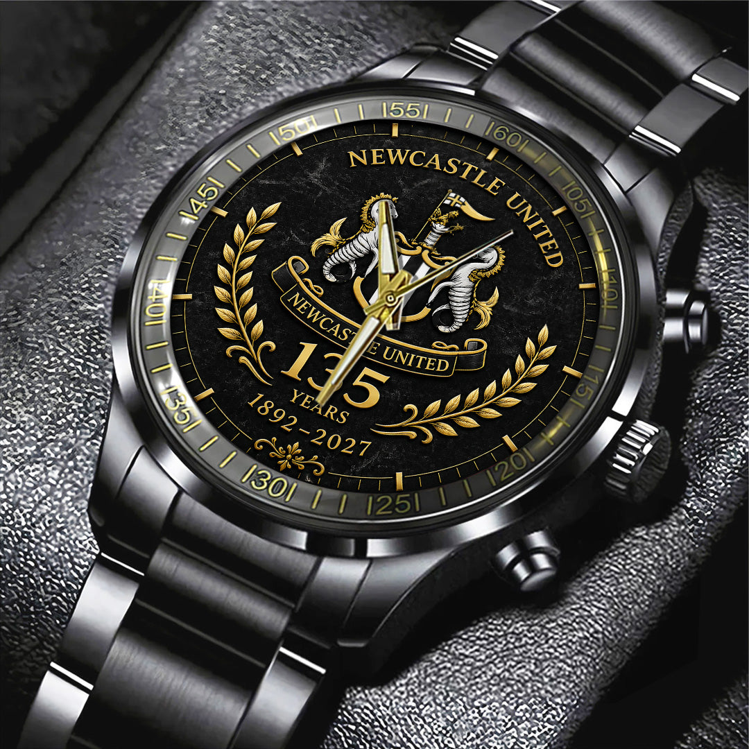 Newcastle United 135th Anniversary Black Stainless Steel Watch – TANTN24183