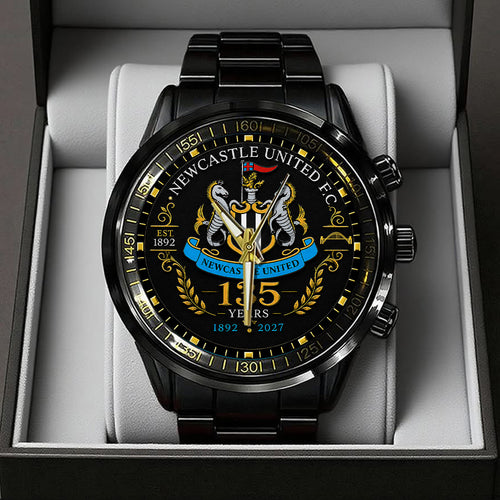 Newcastle United 135th Anniversary Black Stainless Steel Watch – TANTN24185