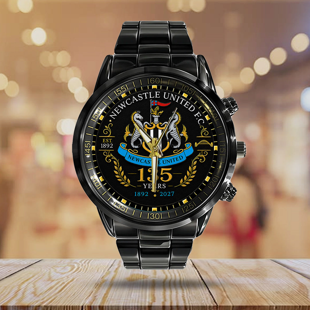 Newcastle United 135th Anniversary Black Stainless Steel Watch – TANTN24185