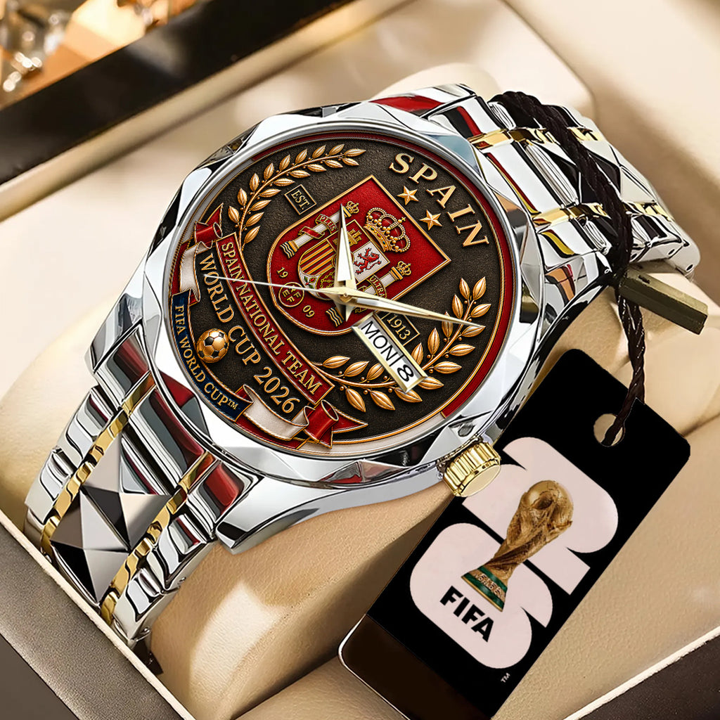 Spain National Team 2026 FIFA World Cup Champions Alloy Luxury Quartz Watch – TANTN24399