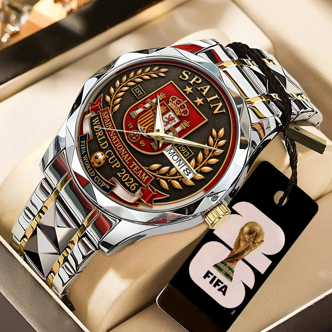 Spain National Team 2026 FIFA World Cup Champions Alloy Luxury Quartz Watch – TANTN24399