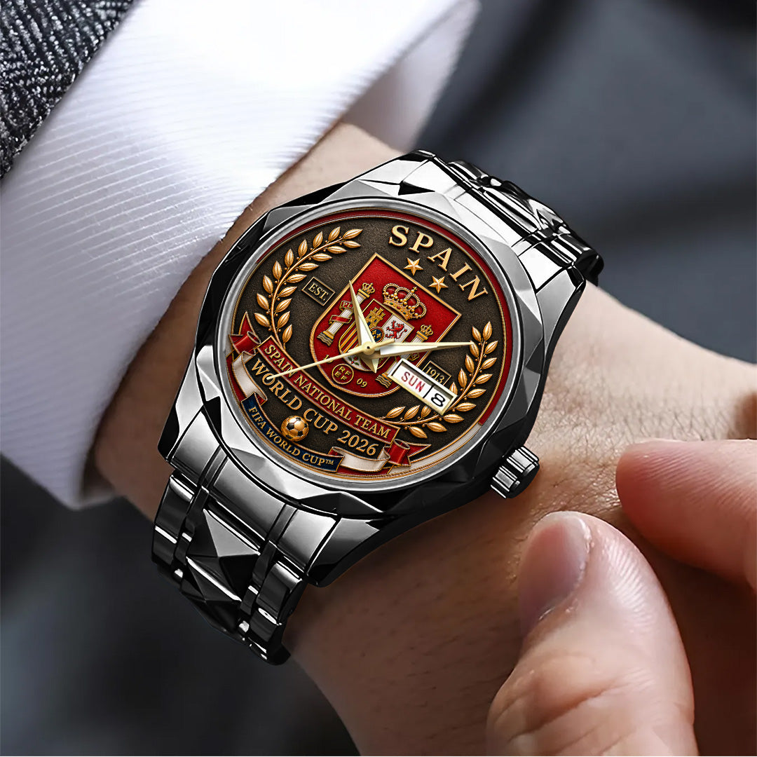 Spain National Team 2026 FIFA World Cup Champions Alloy Luxury Quartz Watch – TANTN24399