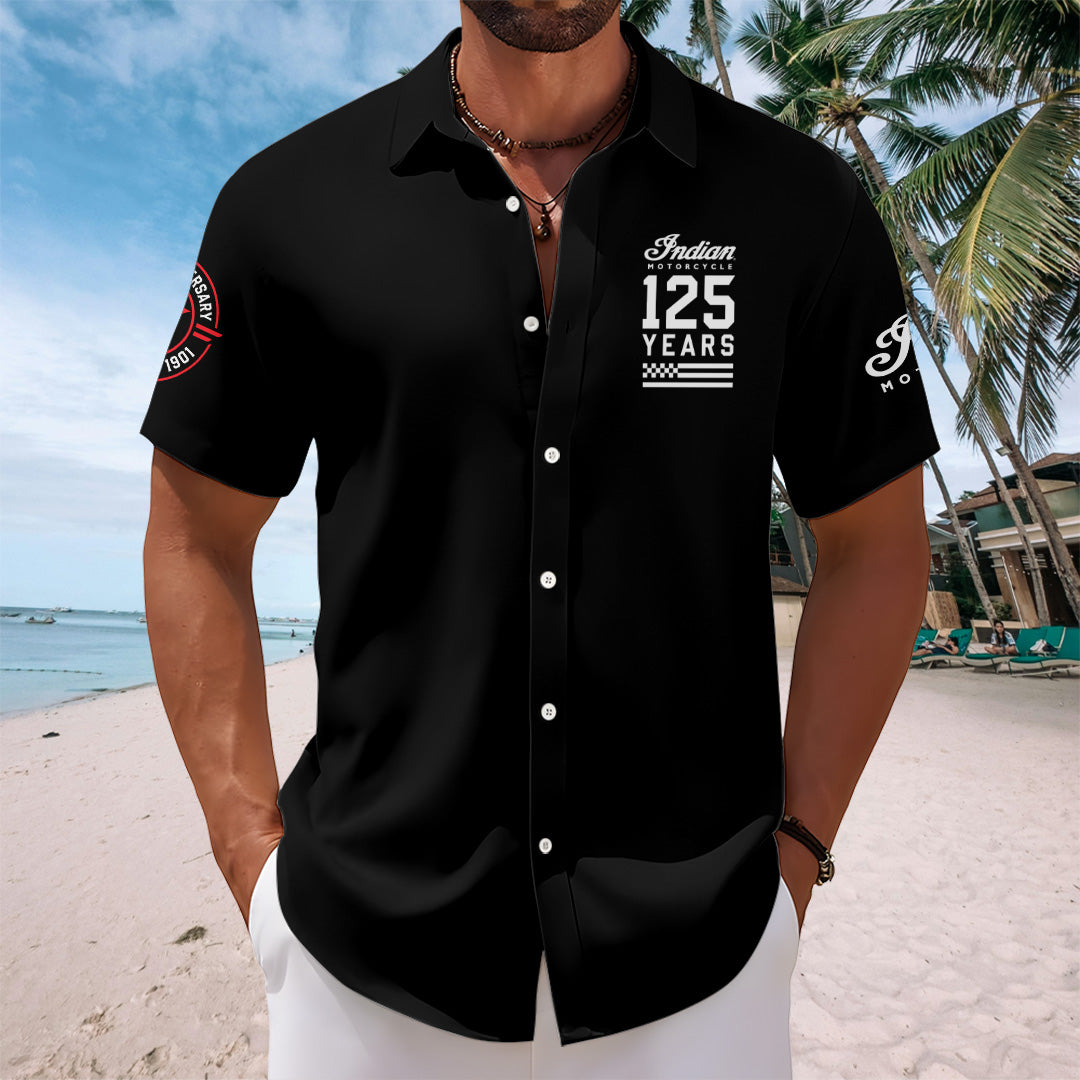 Indian Motorcycle 125th Anniversary Short Sleeve Button-Down Shirt – TANTN24811