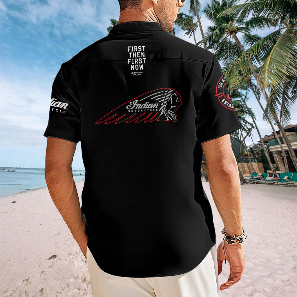 Indian Motorcycle 125th Anniversary Short Sleeve Button-Down Shirt – TANTN24811