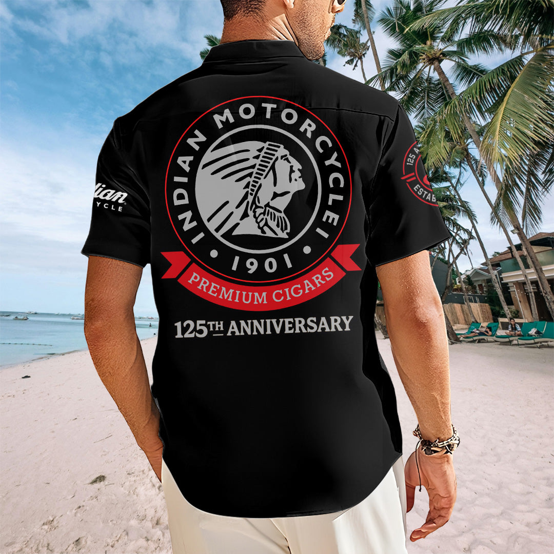 Indian Motorcycle 125th Anniversary Short Sleeve Button-Down Shirt – TANTN24829