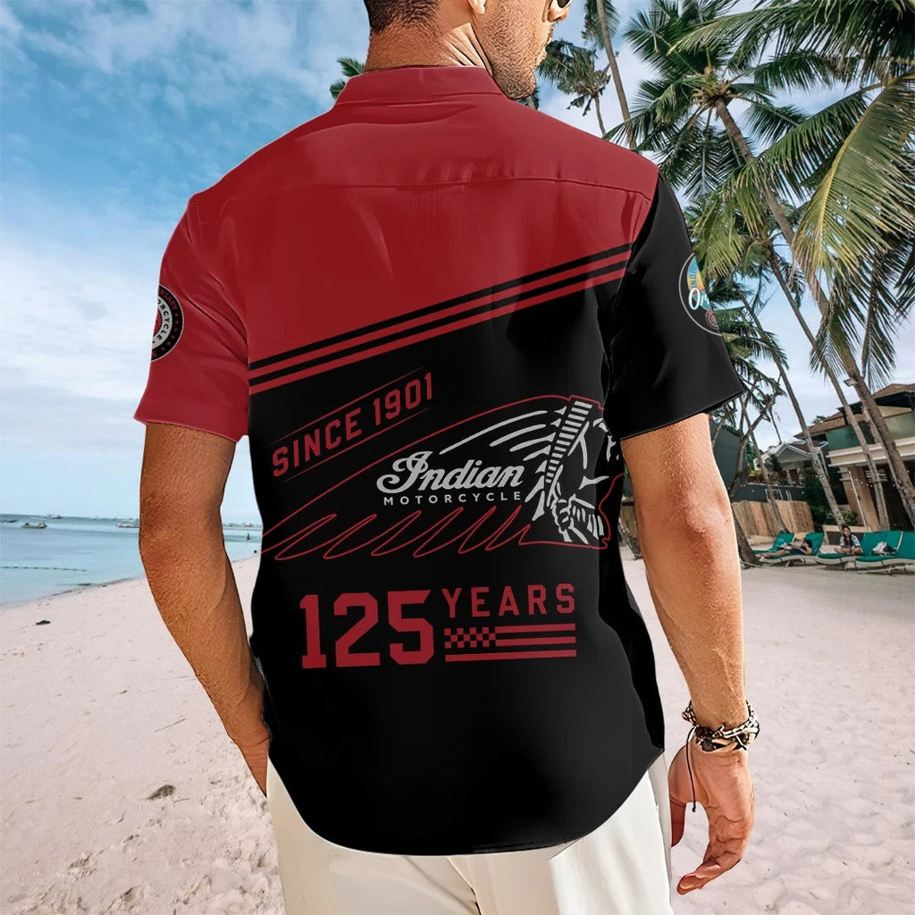 Indian Motorcycle 125th Anniversary Short Sleeve Button-Down Shirt – TANTN24969