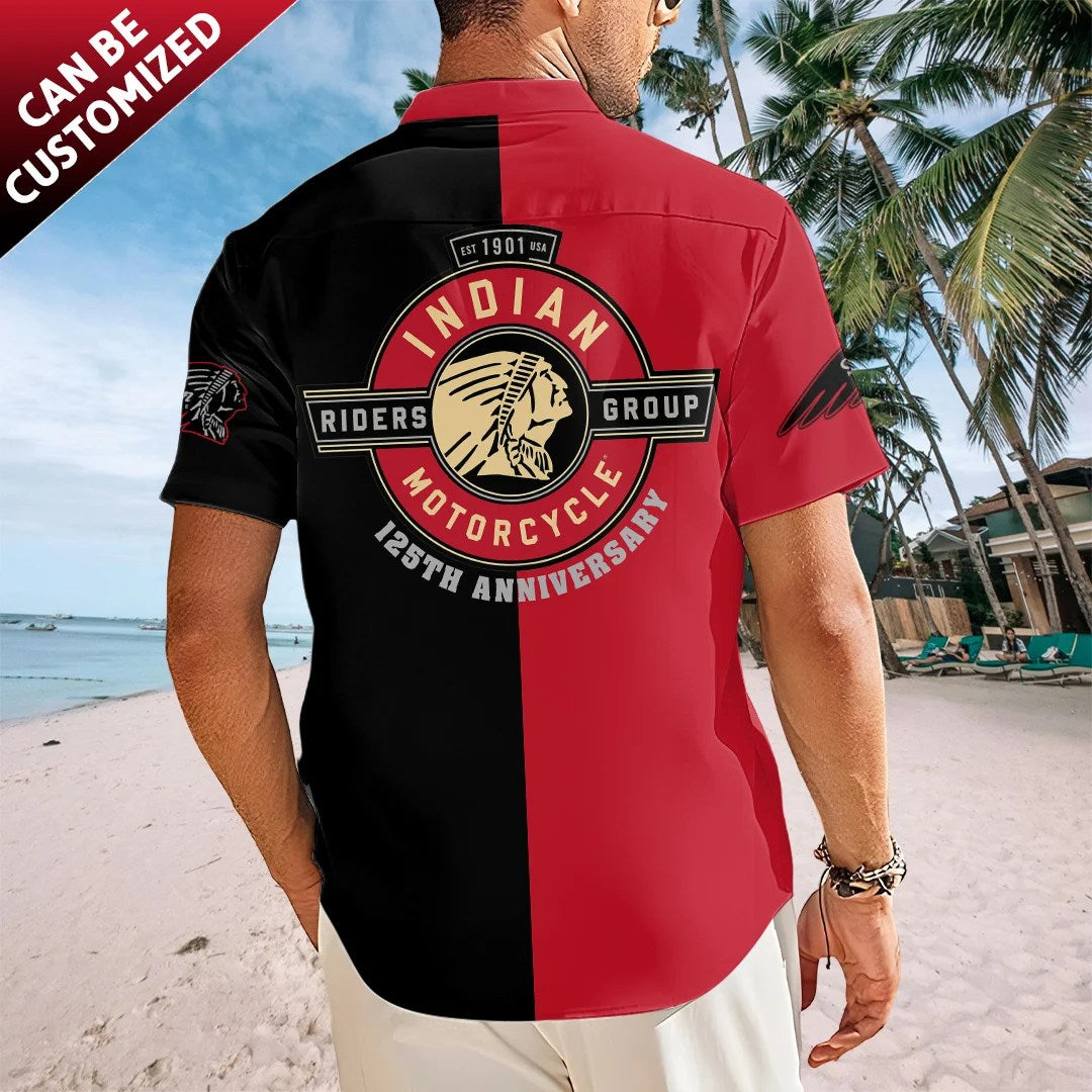Personalized Indian Motorcycle 125th Anniversary Short Sleeve Button-Down Shirt – TANTN24972