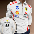 Lewis Hamilton x Scuderia Ferrari Monza Grand Prix 2026 Zip Polo Shirt – TANTN25300