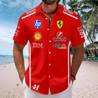 Lewis Hamilton x Scuderia Ferrari Monza Grand Prix 2026 Short Sleeve Button-Down Shirt – TANTN25304