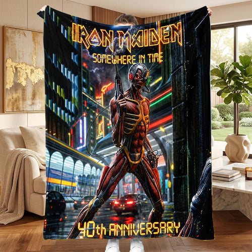 Iron Maiden Somewhere In Time 40th Anniversary Fleece Blanket – TANTN25376