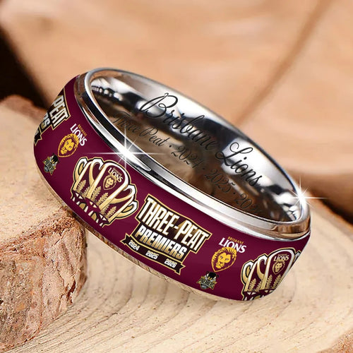 Brisbane Lions 2026 AFL Premiers Custom Alloy Ring – TANTN25845
