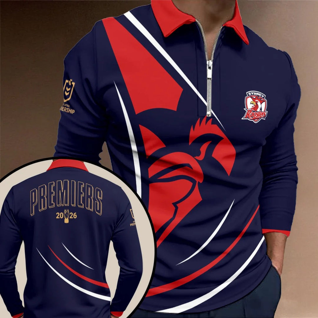 Sydney Roosters 2026 NRL Premiers Zip Polo Shirt – TANTN25934