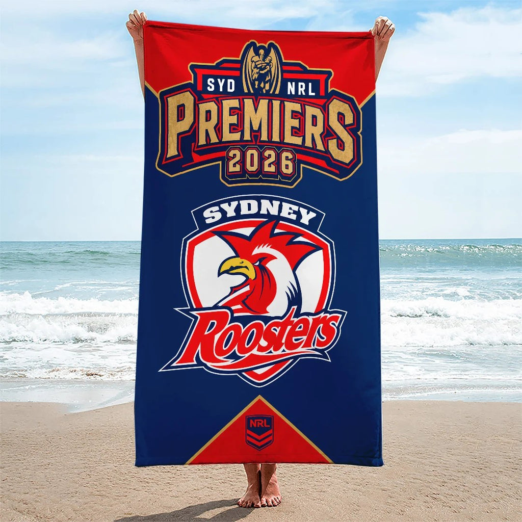 Sydney Roosters 2026 NRL Premiers Rectangle Beach Towel – TANTN25942
