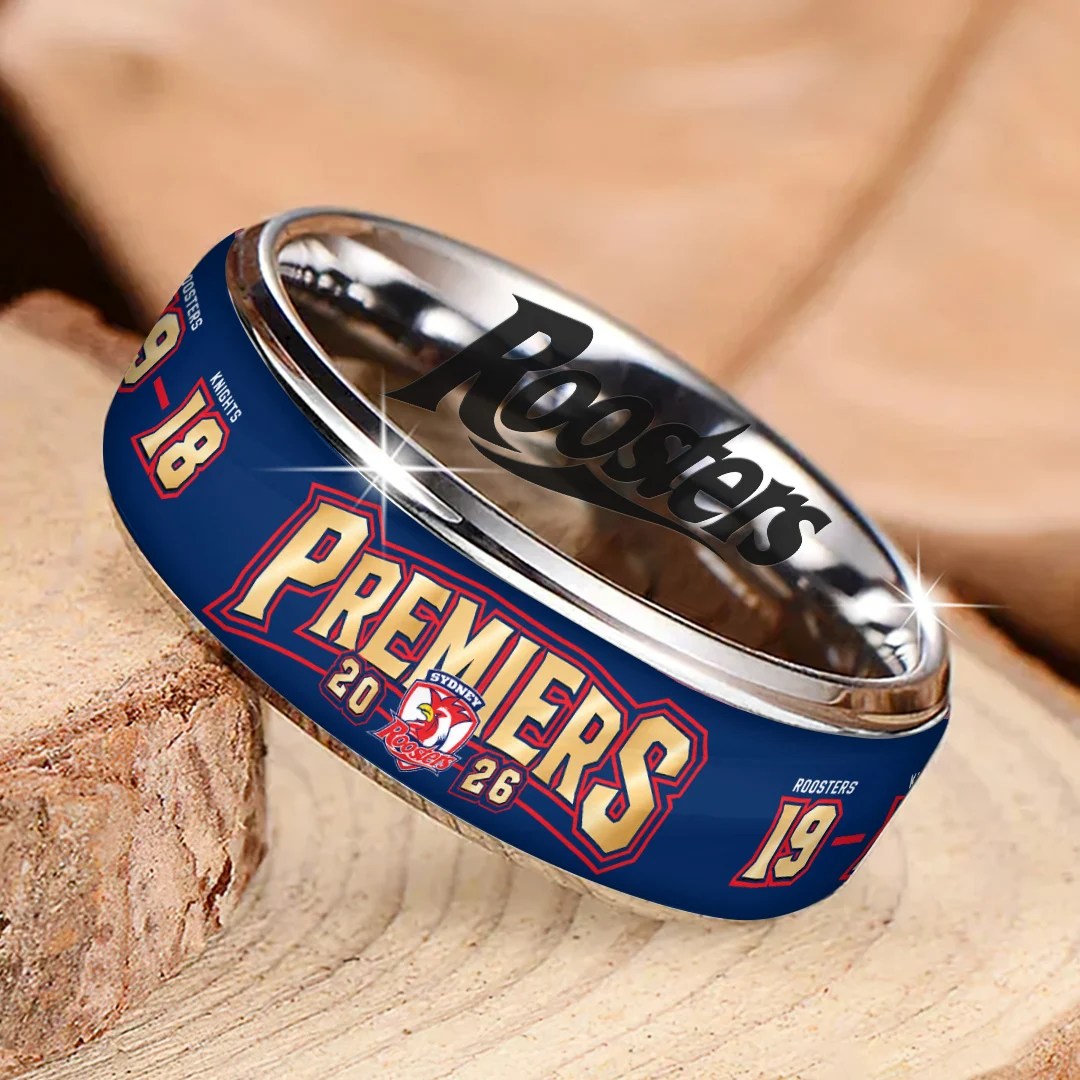 Sydney Roosters 2026 NRL Premiers Custom Alloy Ring – TANTN25945