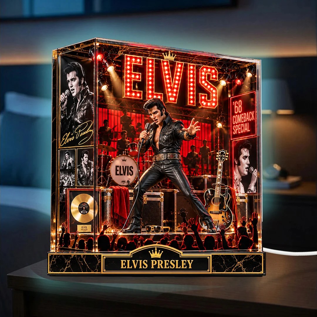 Elvis Presley Custom Shape Acrylic Light Box – TANTN25970