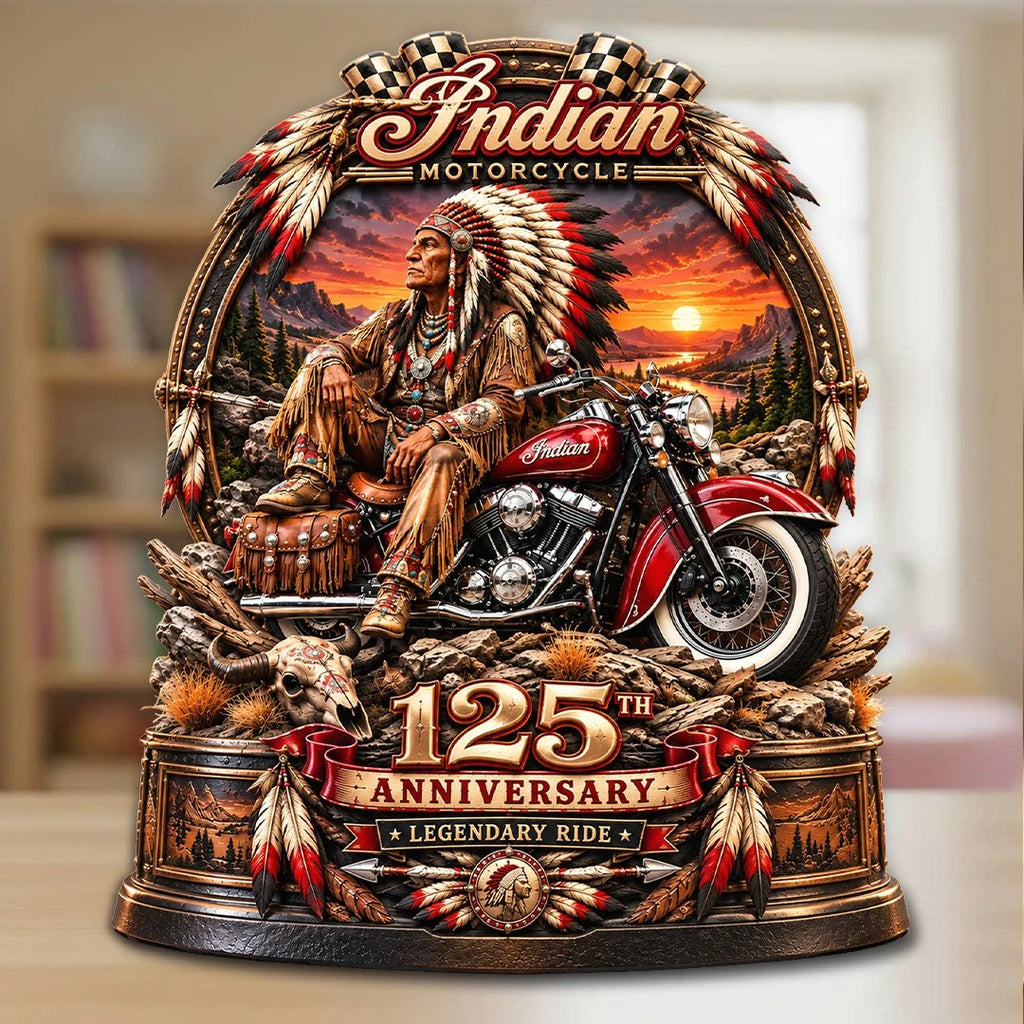 Indian Motorcycle 125th Anniversary 2026 Custom Shape Acrylic Plaque – TANTN26138