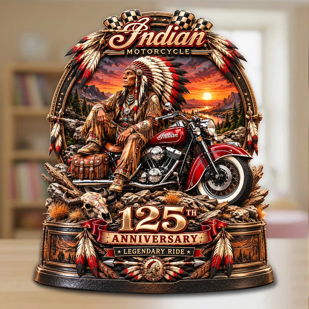 Indian Motorcycle 125th Anniversary 2026 Custom Shape Acrylic Plaque – TANTN26138