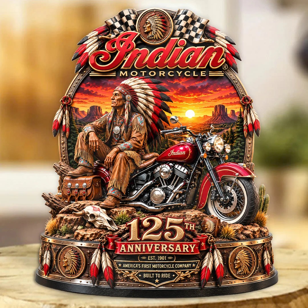 Indian Motorcycle 125th Anniversary 2026 Custom Shape Acrylic Plaque – TANTN26140