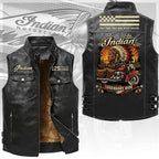 Indian Motorcycle 125th Anniversary 2026 Premium 2D Sleeveless Leather Vest – TANTN26216