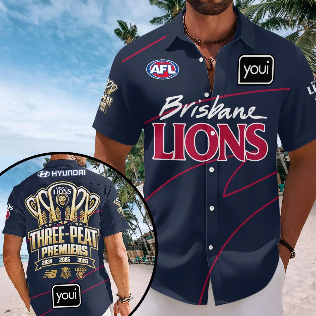 Brisbane Lions 2026 AFL Premiers Short Sleeve Button-Down Shirt – TANTN26243