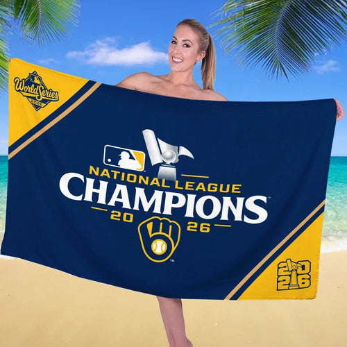 Milwaukee Brewers 2026 National League Champions Rectangle Beach Towel – TANTN26259