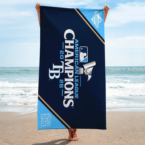 Tampa Bay Rays 2026 American League Champions Rectangle Beach Towel – TANTN26313