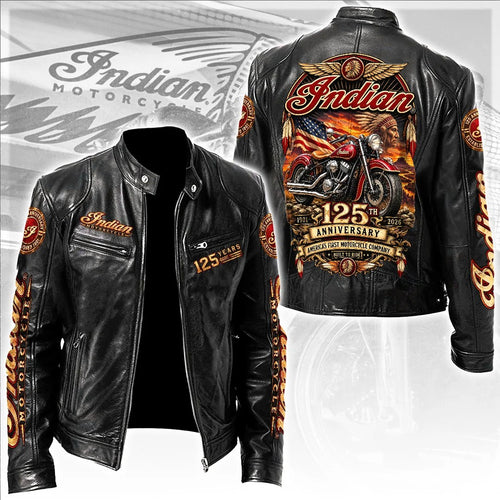Indian Motorcycle 125th Anniversary 2026 Motorcycle Leather Jacket – TANTN26359
