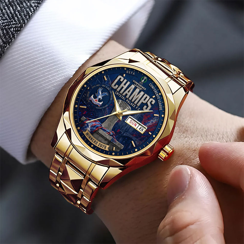 Crystal Palace FC UEFA Conference League Winners 2026 Alloy Luxury Quartz Watch – TMTHU6543