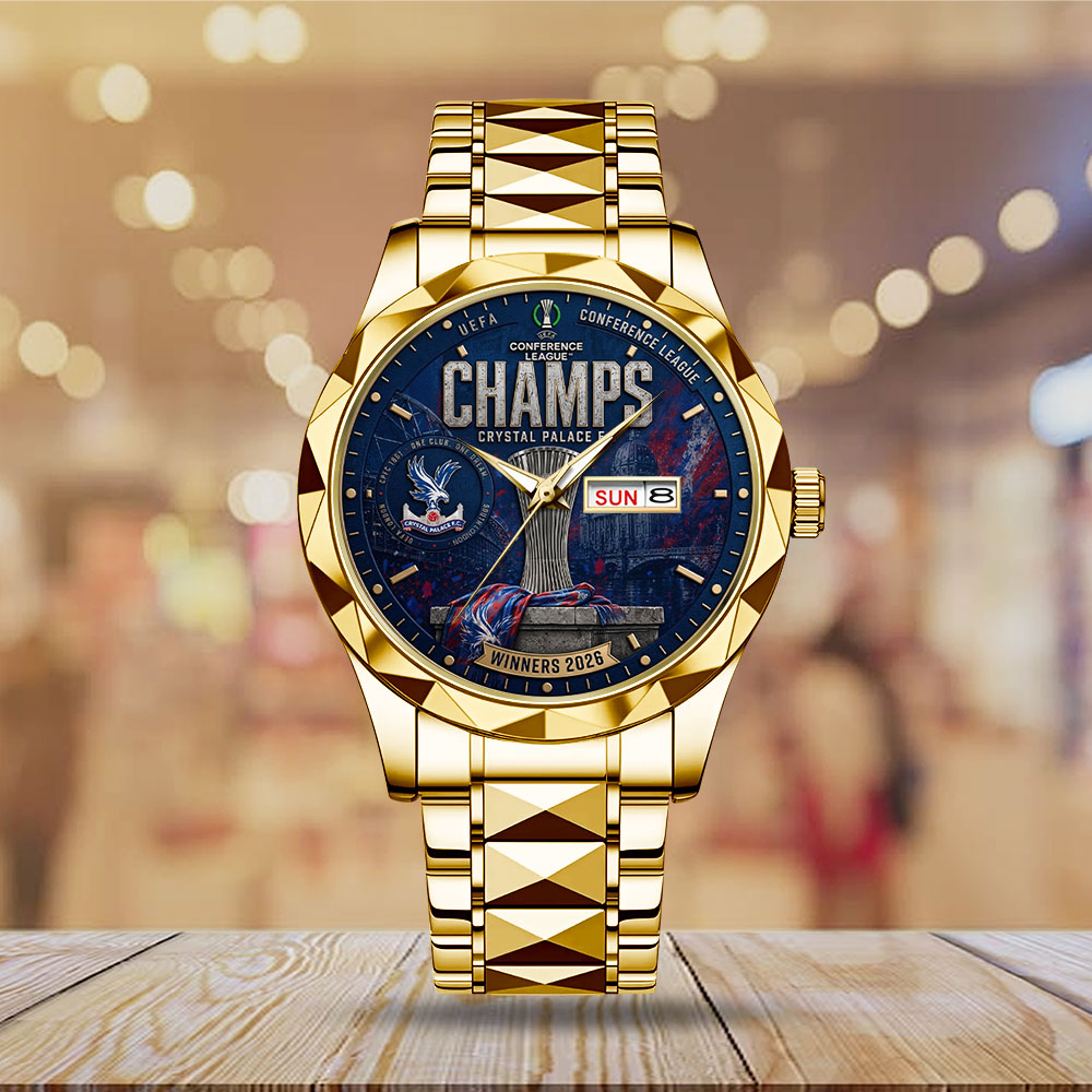 Crystal Palace FC UEFA Conference League Winners 2026 Alloy Luxury Quartz Watch – TMTHU6543