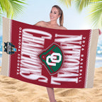 Oklahoma Sooners 2026 NCAA Baseball Men's College World Series Champions Rectangle Beach Towel – TMTHU6998