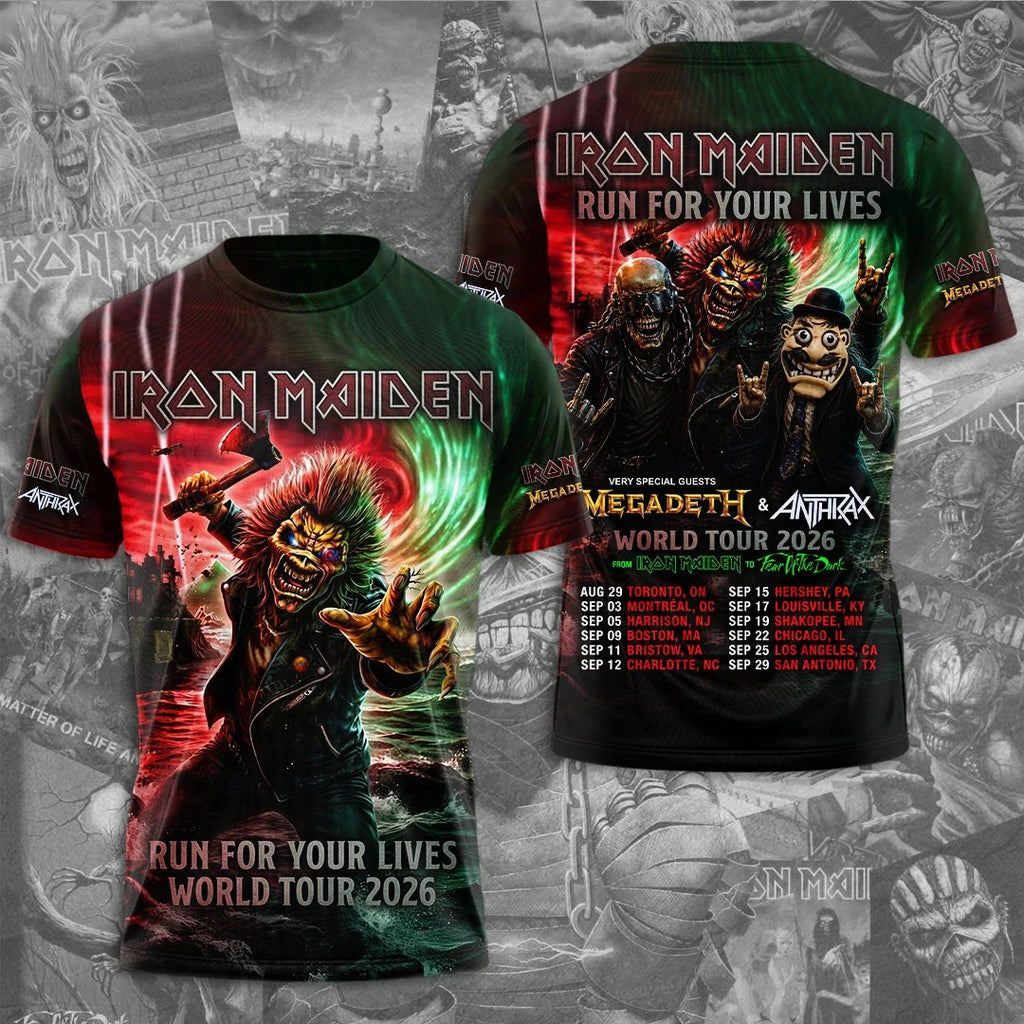 Iron Maiden 2026 World Tour 3D Apparel – TMTHU9073