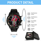 Personalized Tampa Bay Buccaneers Black Stainless Steel Watch – TANTN16031