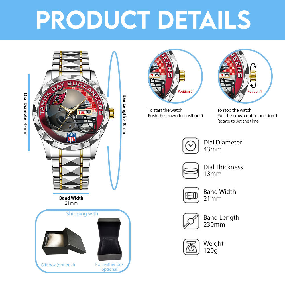 Tampa Bay Buccaneers Alloy Luxury Quartz Watch – TANTN16342