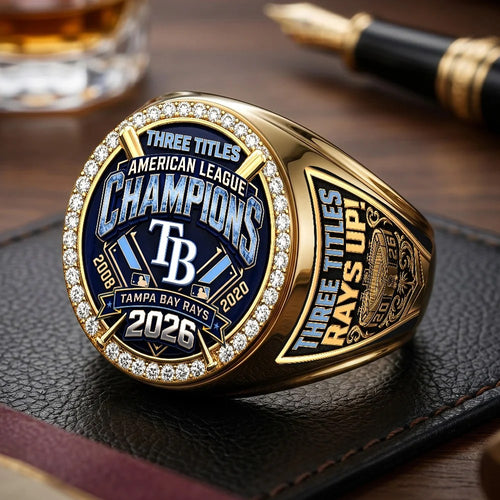 Tampa Bay Rays 2026 American League Champions 3D Engraved Ring – TMTHU10206