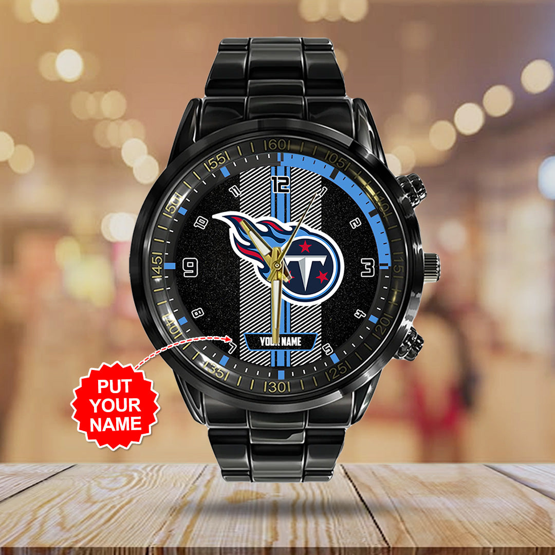Personalized Tennessee Titans Black Stainless Steel Watch – TANTN16034