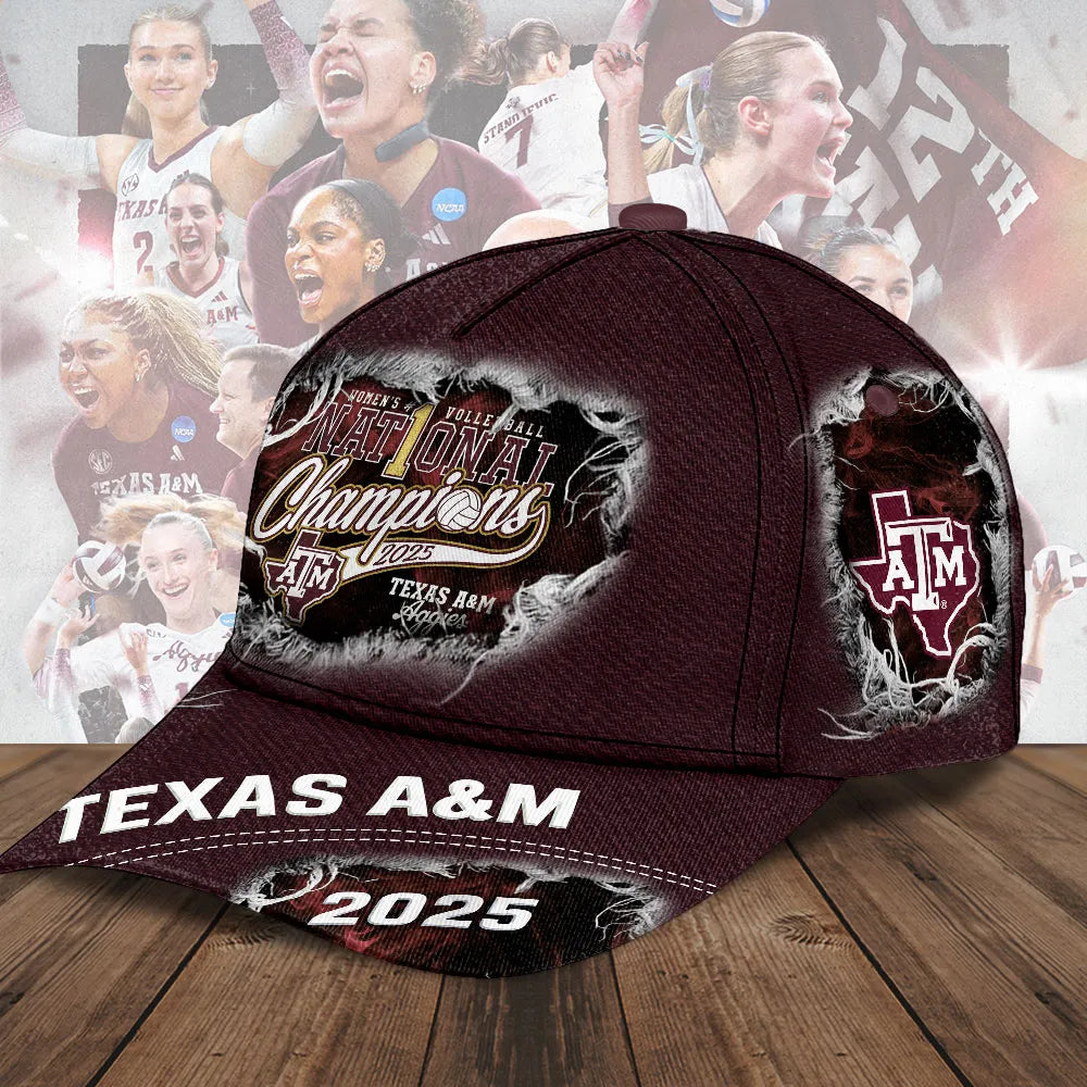 Texas A&M 2025 Women's Volleyball National Champions Classic Cap – TMTHU2824