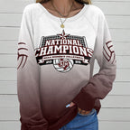 Texas A&M Aggies Women's Volleyball 2025 National Champions Round Neck Raglan Sleeve Sweatshirt – MAITM14207