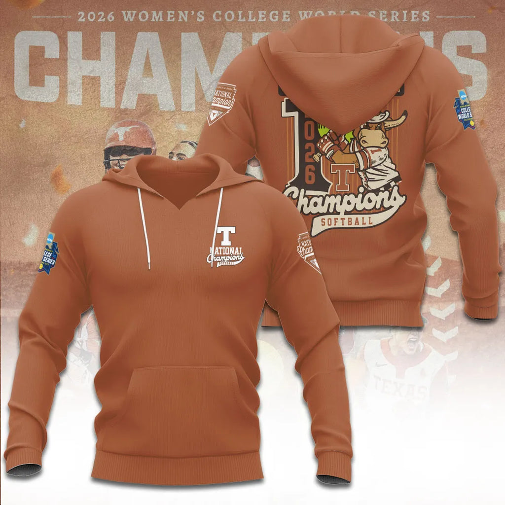 Texas Longhorns NCAA Women's Softball Champions 2026 3D Apparel – TANTN23427