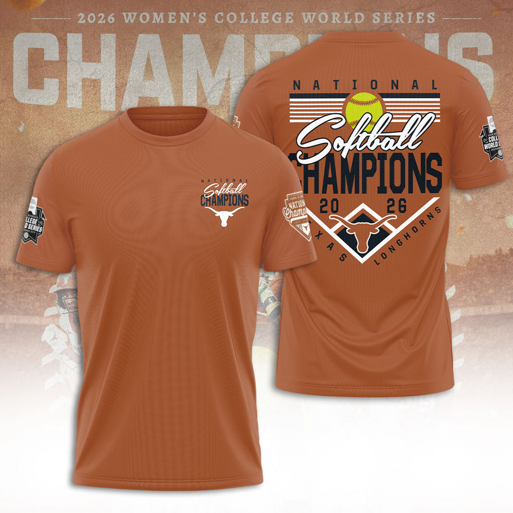 Texas Longhorns NCAA Women's Softball Champions 2026 3D Apparel – TANTN23431