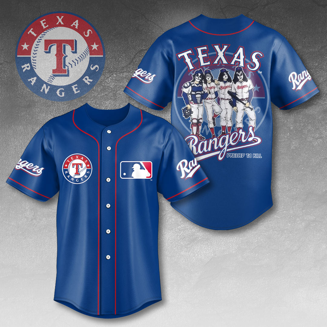 Texas Rangers x KISS Baseball Jersey – HOATT13426