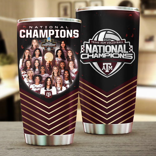 Texas A&M 2025 Women's Volleyball National Champions Tumbler Cup – TMTHU2832