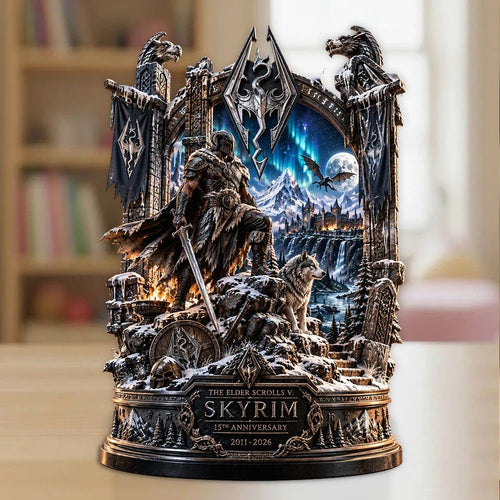 The Elder Scrolls V: Skyrim 15th Anniversary 2026 Custom Shape Acrylic Plaque – TANTN26090