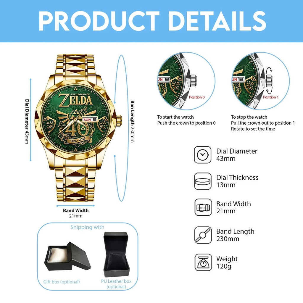 The Legend of Zelda 40th Anniversary Alloy Luxury Quartz Watch – TMTHU9937