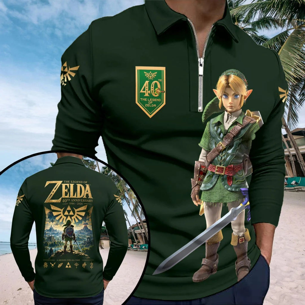 The Legend of Zelda 40th Anniversary Concert Zip Polo Shirt – HOATT21077