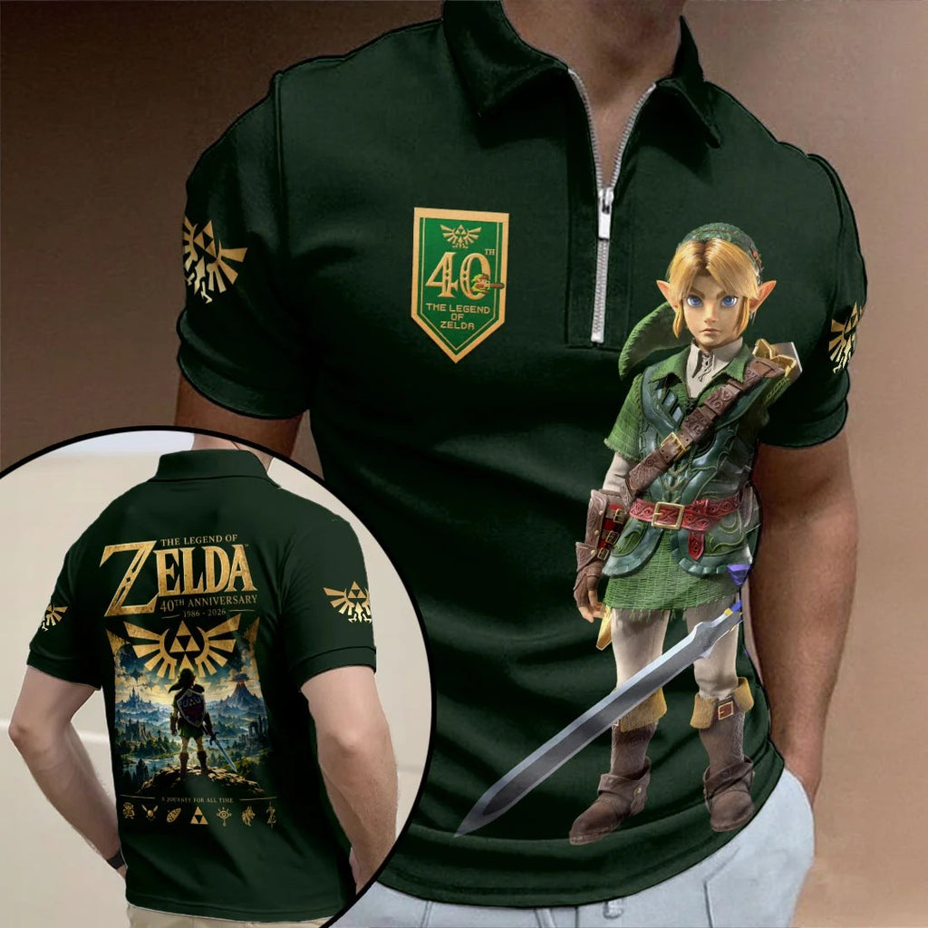 The Legend of Zelda 40th Anniversary Concert Zip Polo Shirt – HOATT21077