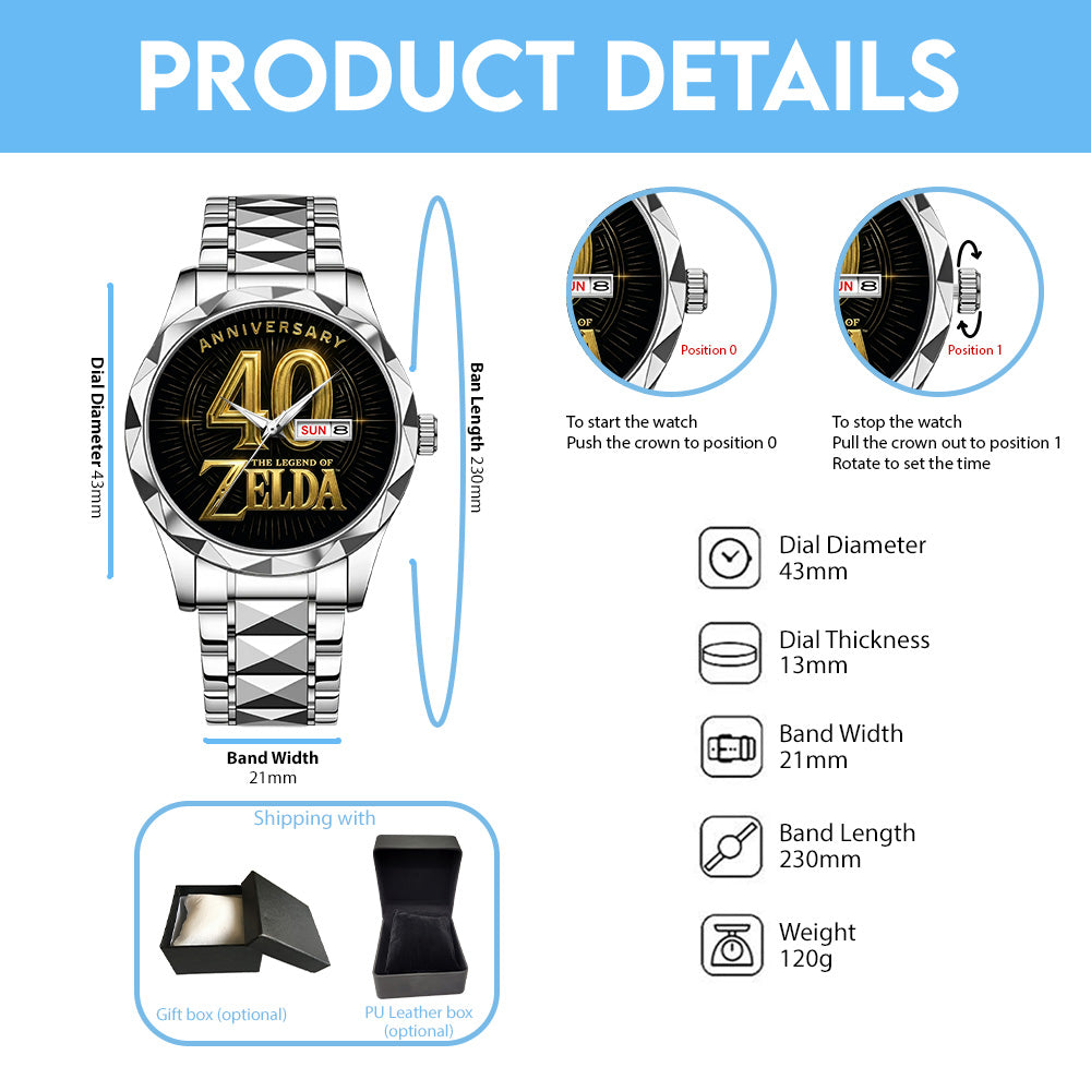 The Legend of Zelda 40th Anniversary Alloy Luxury Quartz Watch – GNE4870